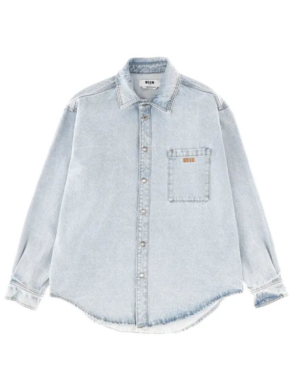 msgm SHIRT WITH EMBROIDERED LOGO sold by Siebentaschen
