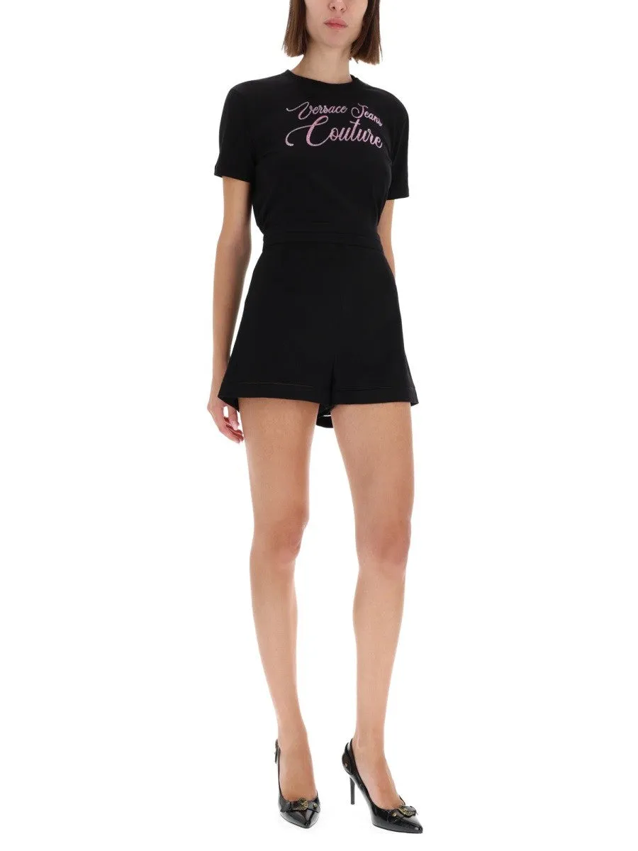 Versace Jeans Couture T-SHIRT WITH LOGO AND RHINESTONES sold by Siebentaschen product image thumbnail 2
