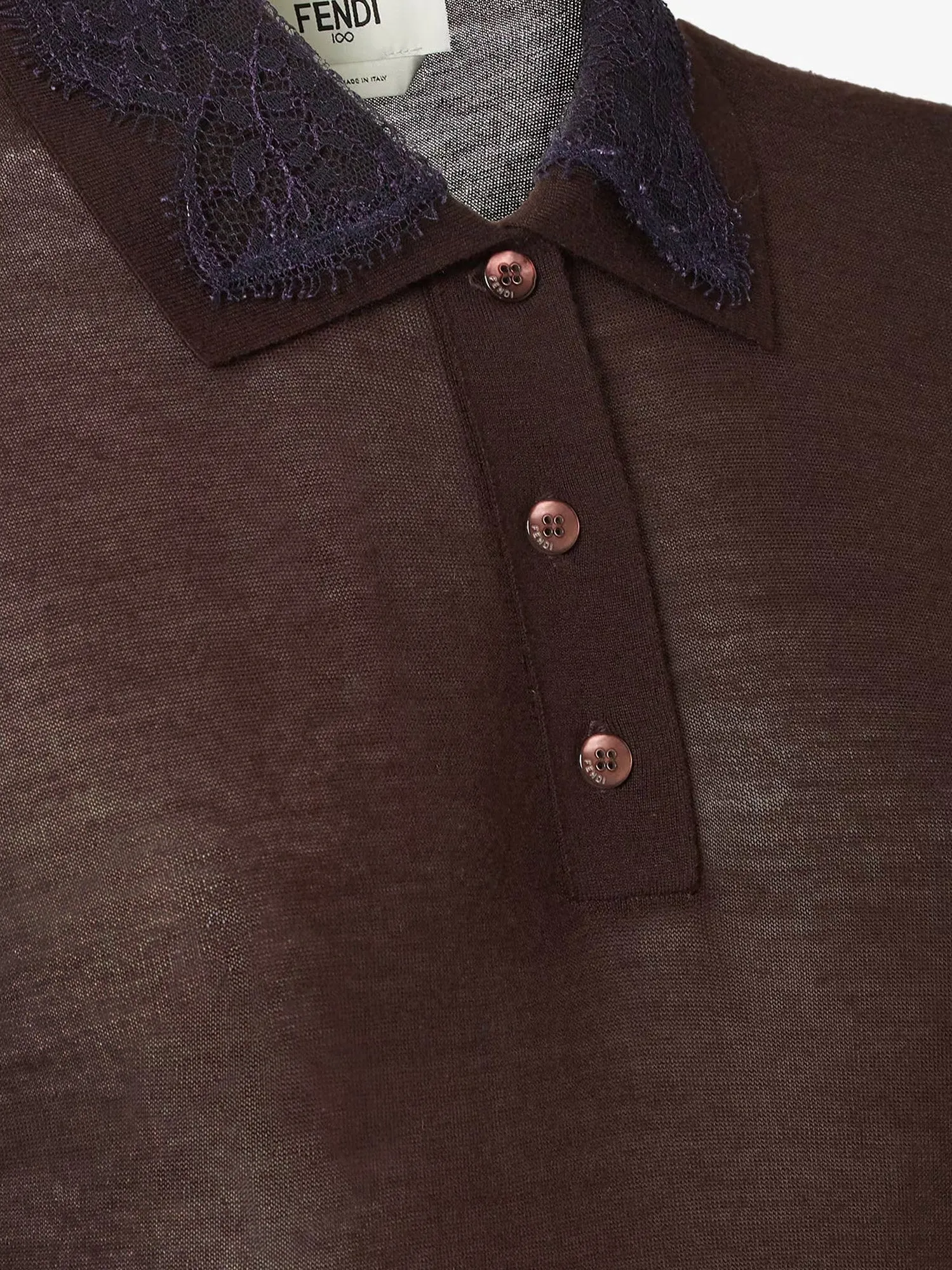 Fendi Lingerie cashmere and silk polo shirt sold by Siebentaschen product image thumbnail 3