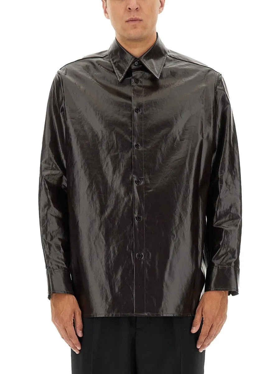 MM6 MAISON MARGIELA SHINY LINEN SHIRT sold by Siebentaschen