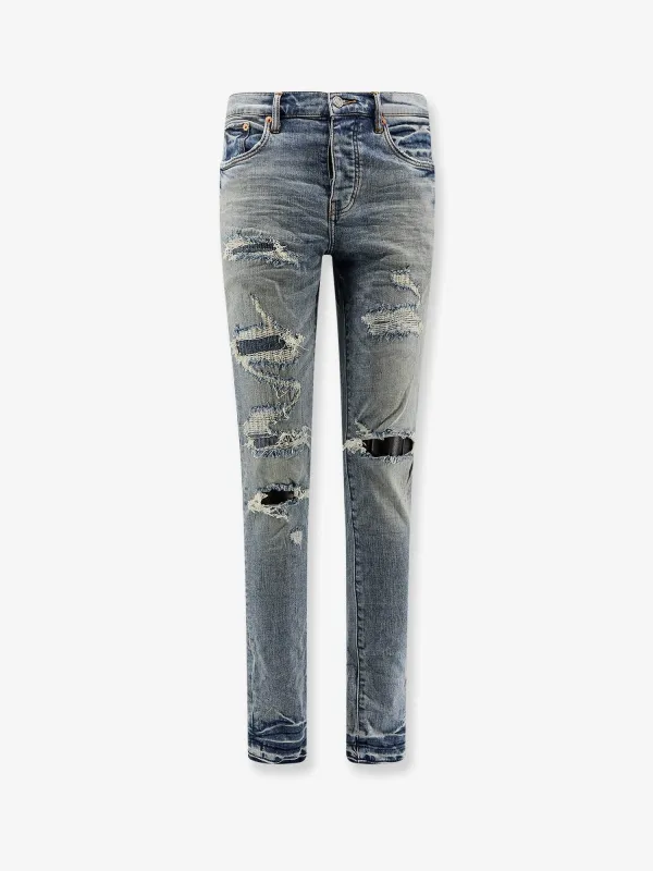 PURPLE BRAND Slim Fit jeans wth destroyed effect sold by Siebentaschen