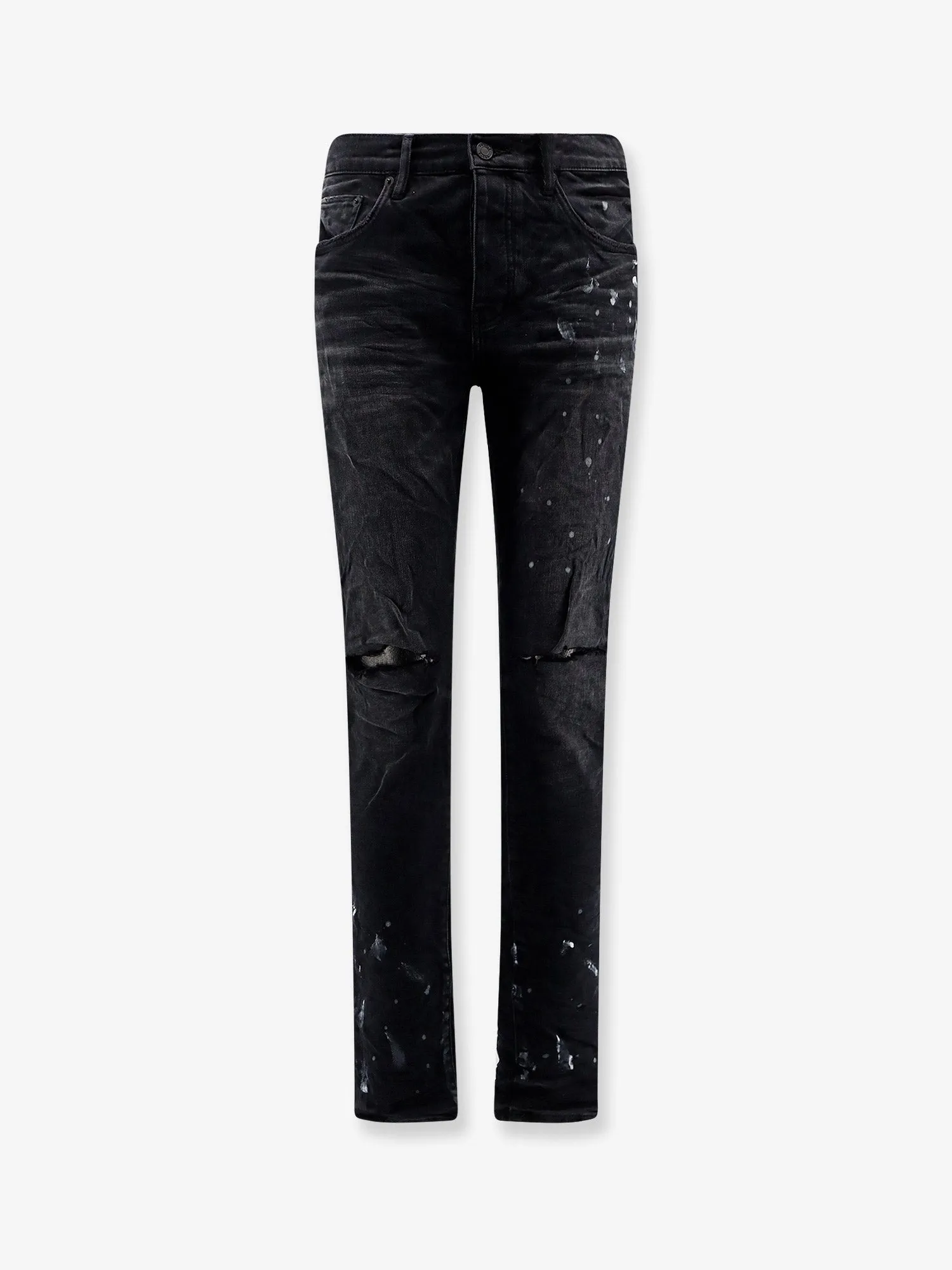 PURPLE BRAND Slim Fit black denim jeans sold by Siebentaschen