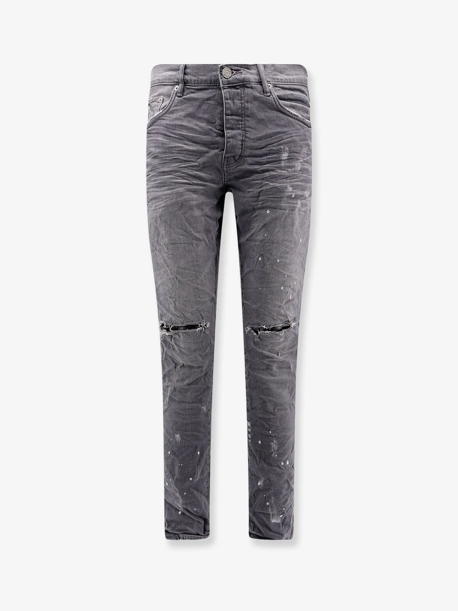 PURPLE BRAND Slim Fit grey denim jeans sold by Siebentaschen