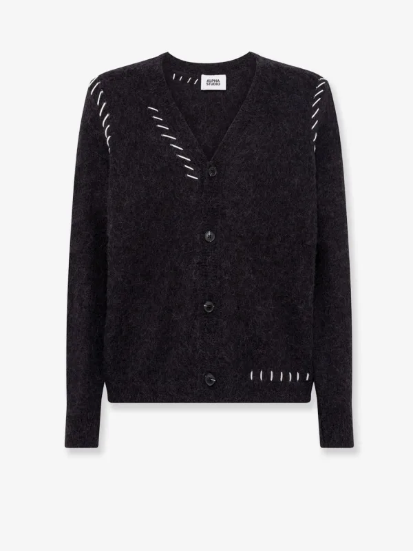 ALPHA-STUDIO Wool blend cardigan sold by Siebentaschen