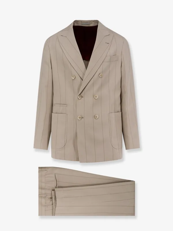 Brunello Cucinelli Silk suit with pinstripe motif sold by Siebentaschen