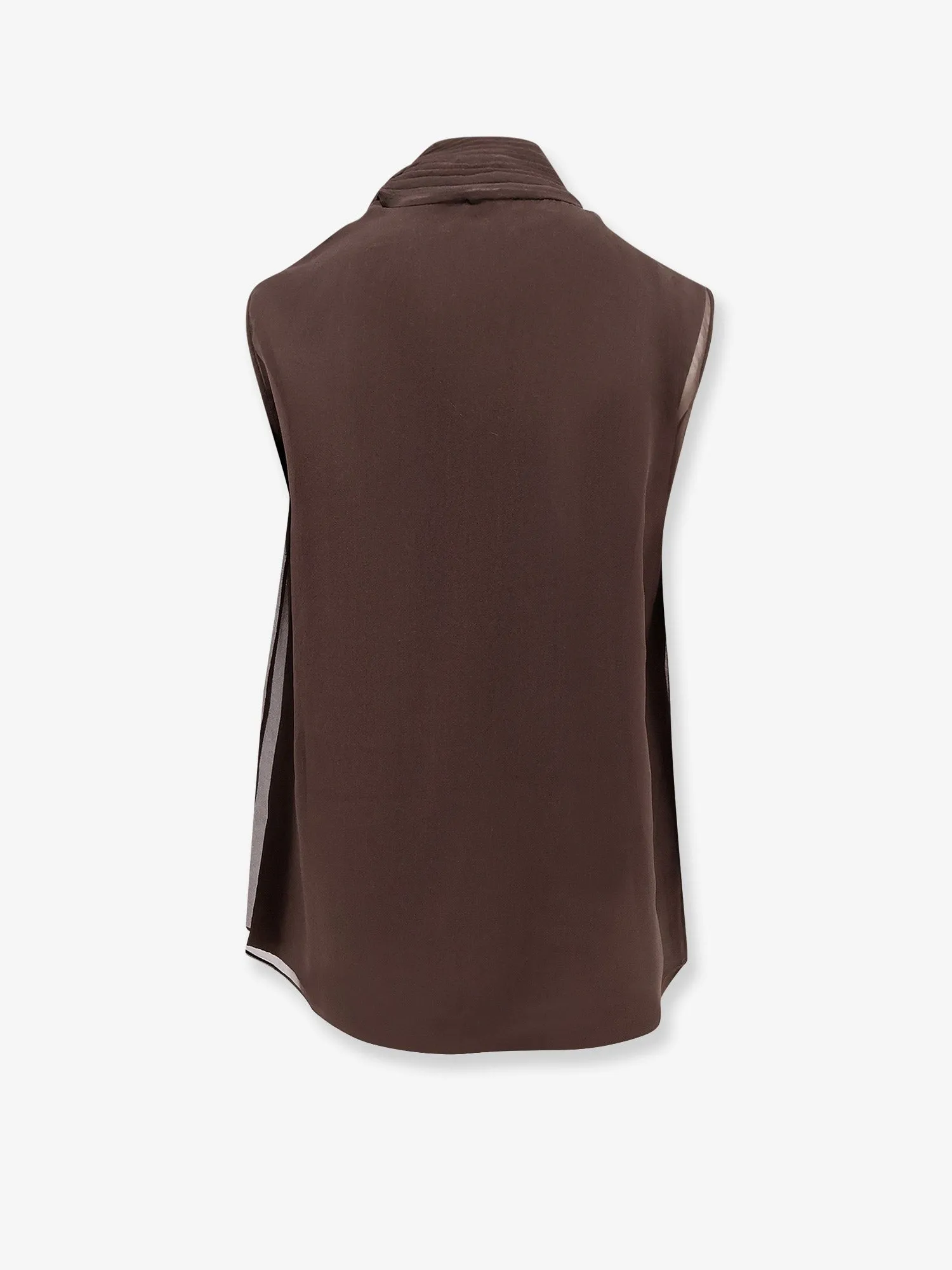 Brunello Cucinelli Crispy silk top with lavallière and Monili sold by Siebentaschen product image thumbnail 2