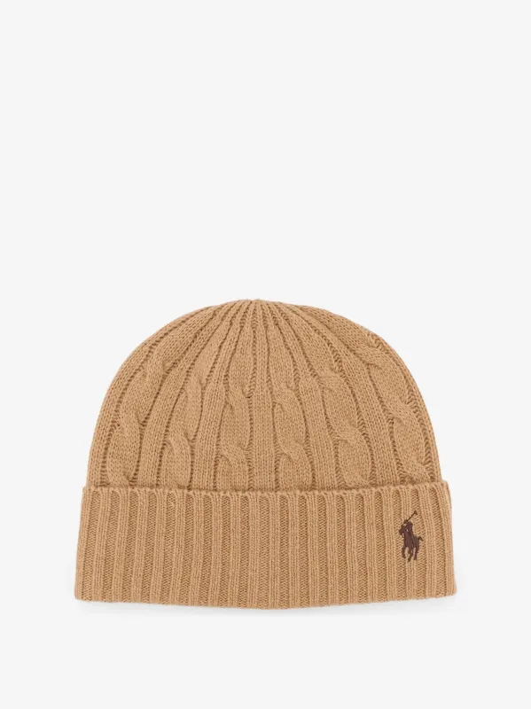 Polo Ralph Lauren Wool blend cable knit beanie hat sold by Siebentaschen