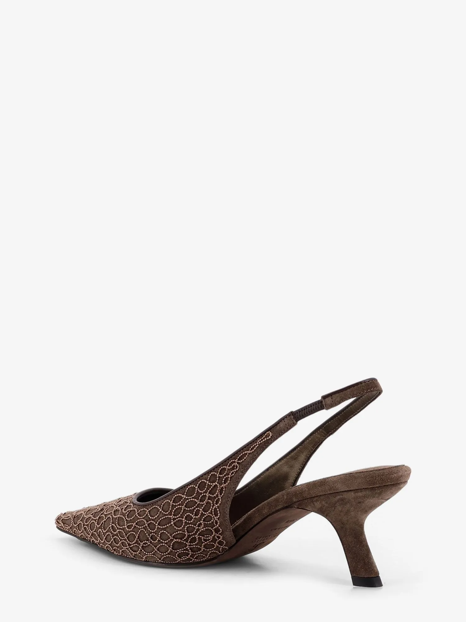 Brunello Cucinelli Suede slingback pumps with Monili decoration sold by Siebentaschen product image thumbnail 3