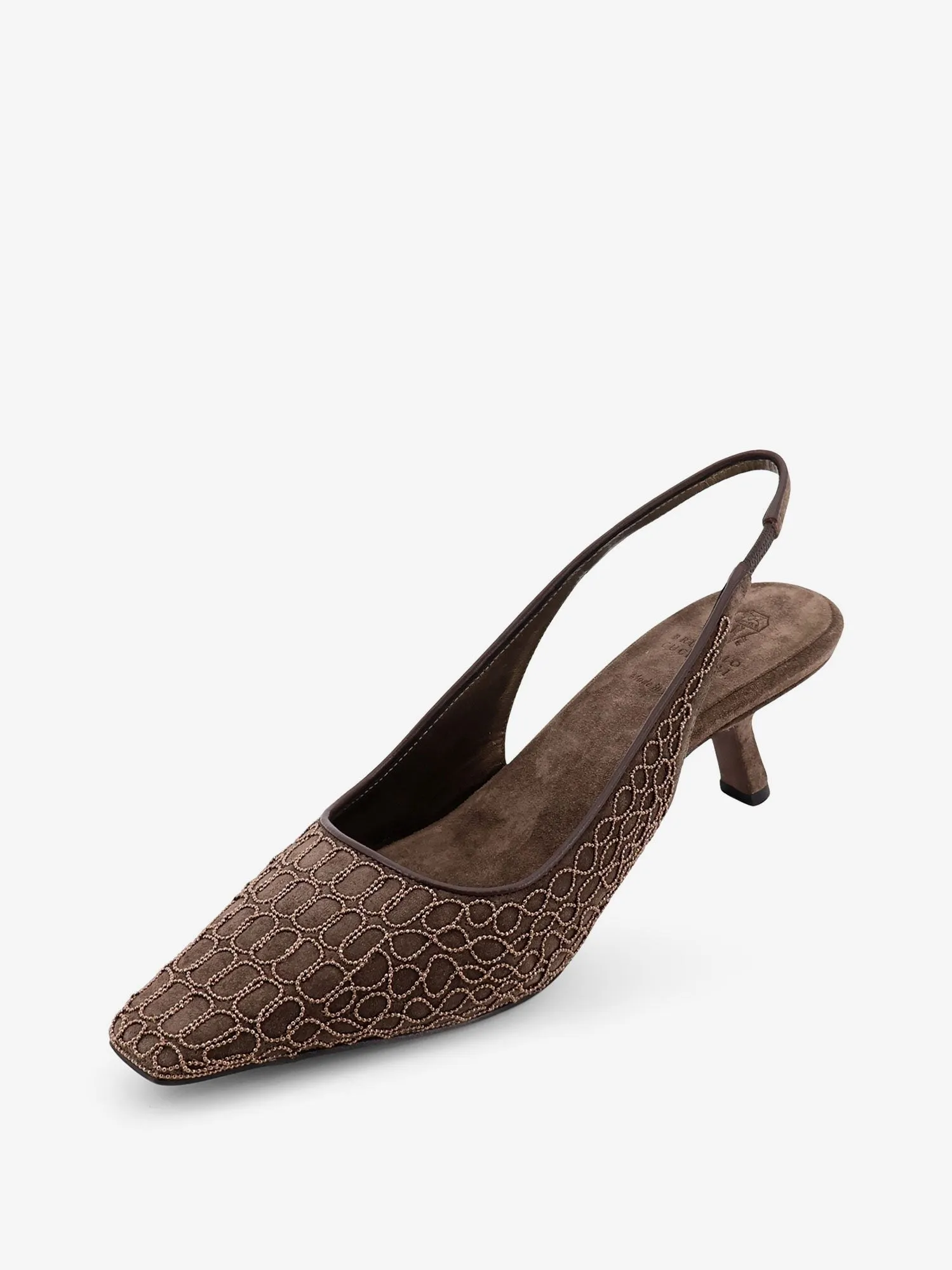 Brunello Cucinelli Suede slingback pumps with Monili decoration sold by Siebentaschen product image thumbnail 4
