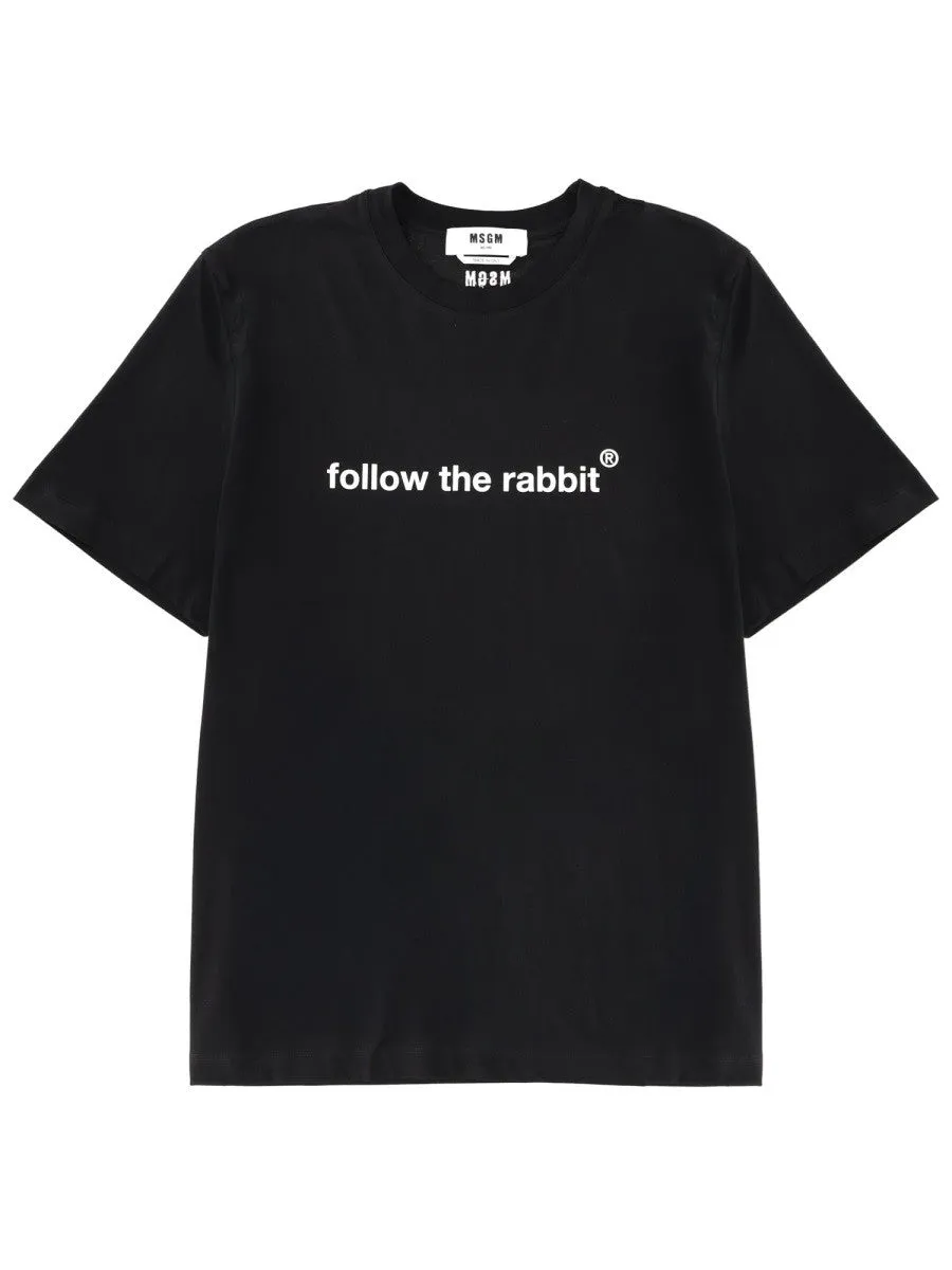 msgm "FOLLOW THE RABBIT" T-SHIRT sold by Siebentaschen