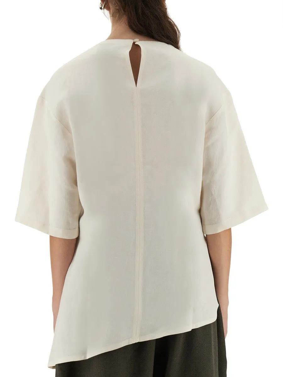 STUDIO NICHOLSON ASYMMETRICAL "VICHY" T-SHIRT sold by Siebentaschen product image thumbnail 3