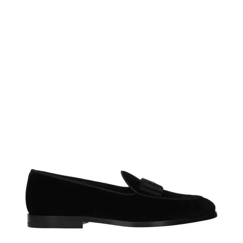Dolce & Gabbana Black Velvet Slip-On Loafers sold by Siebentaschen