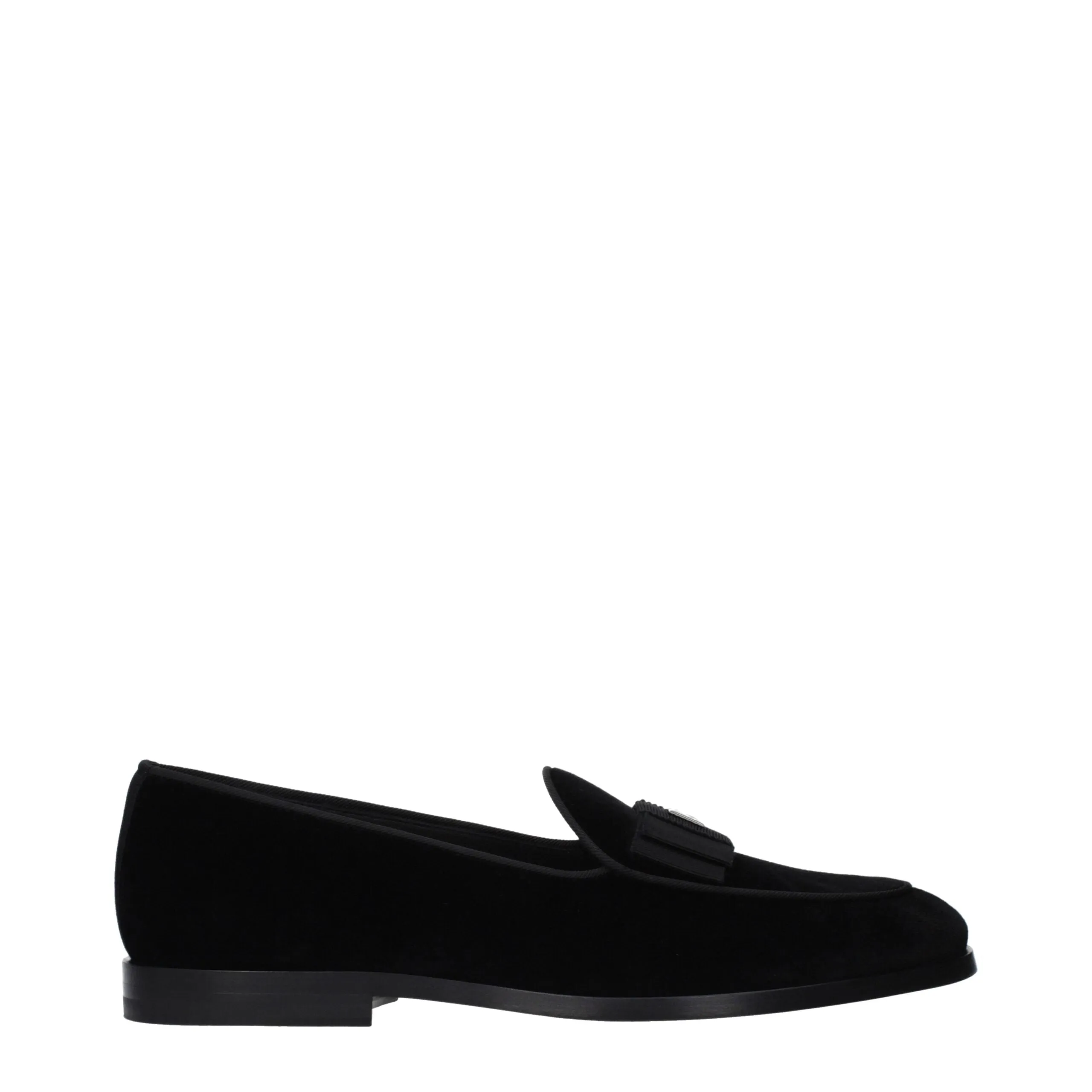 Dolce & Gabbana Black Velvet Slip-On Loafers sold by Siebentaschen
