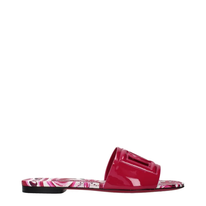 Dolce & Gabbana Pink Leather Slippers sold by Siebentaschen