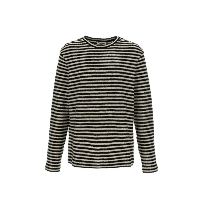 Jil Sander Striped Wool Compact Jersey T-Shirt sold by Siebentaschen