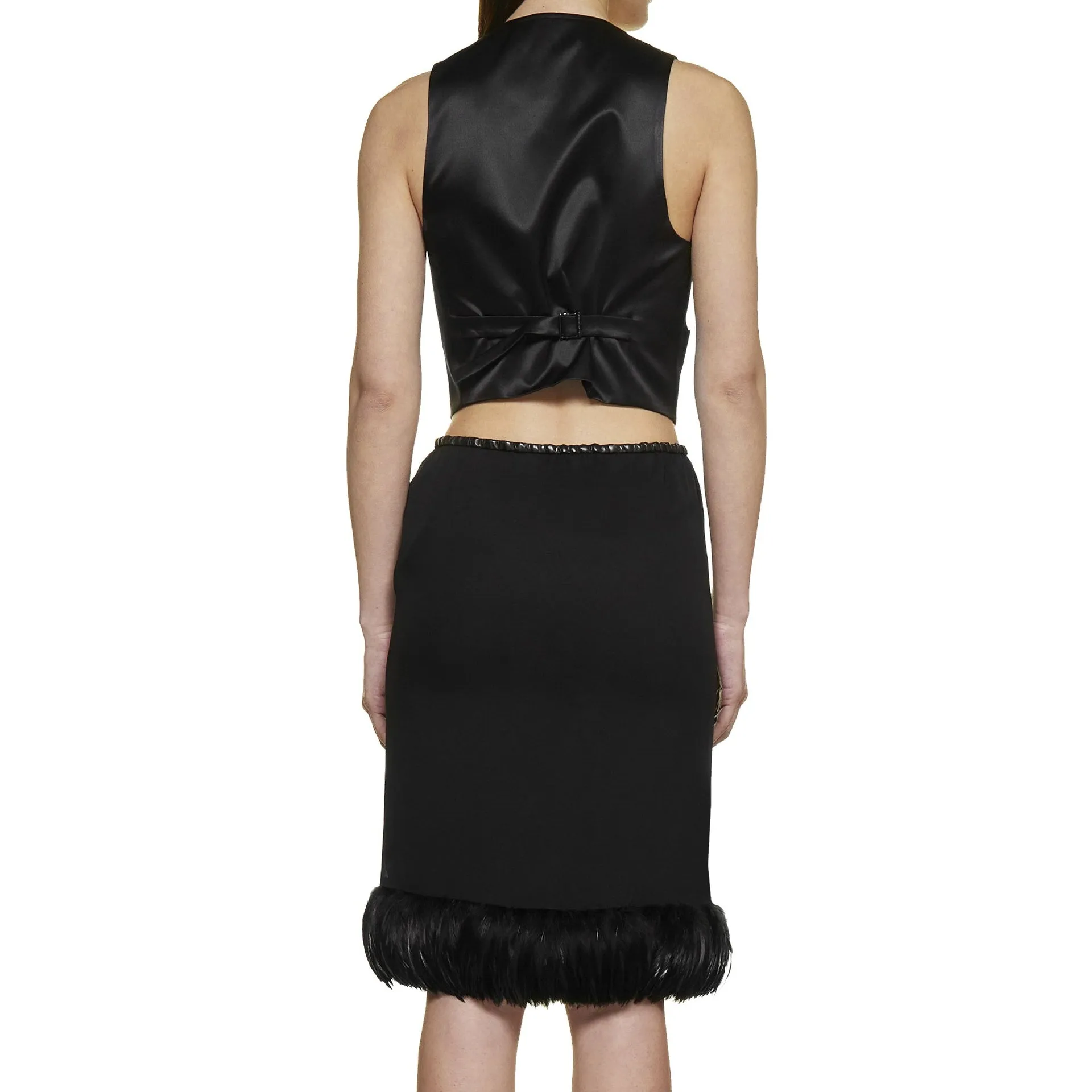 Saint Laurent Feathers Trim Silk Skirt sold by Siebentaschen product image thumbnail 3