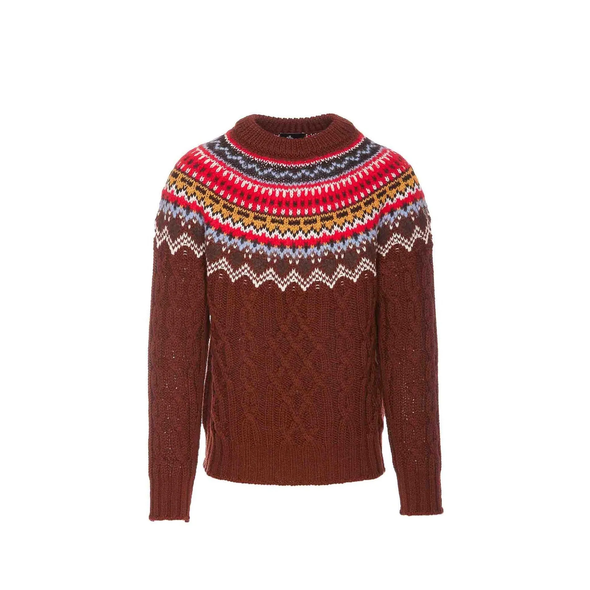 Moncler Grenoble Fair Isle Intarsia Cable-knit Wool Jumper sold by Siebentaschen product image thumbnail 5