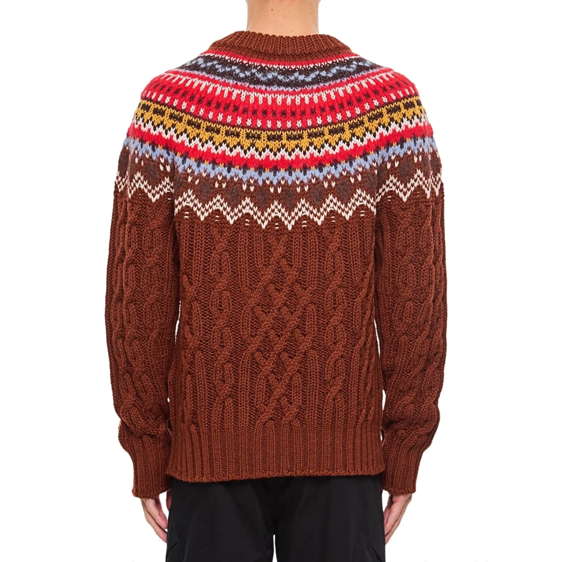 Moncler Grenoble Fair Isle Intarsia Cable-knit Wool Jumper sold by Siebentaschen product image thumbnail 3