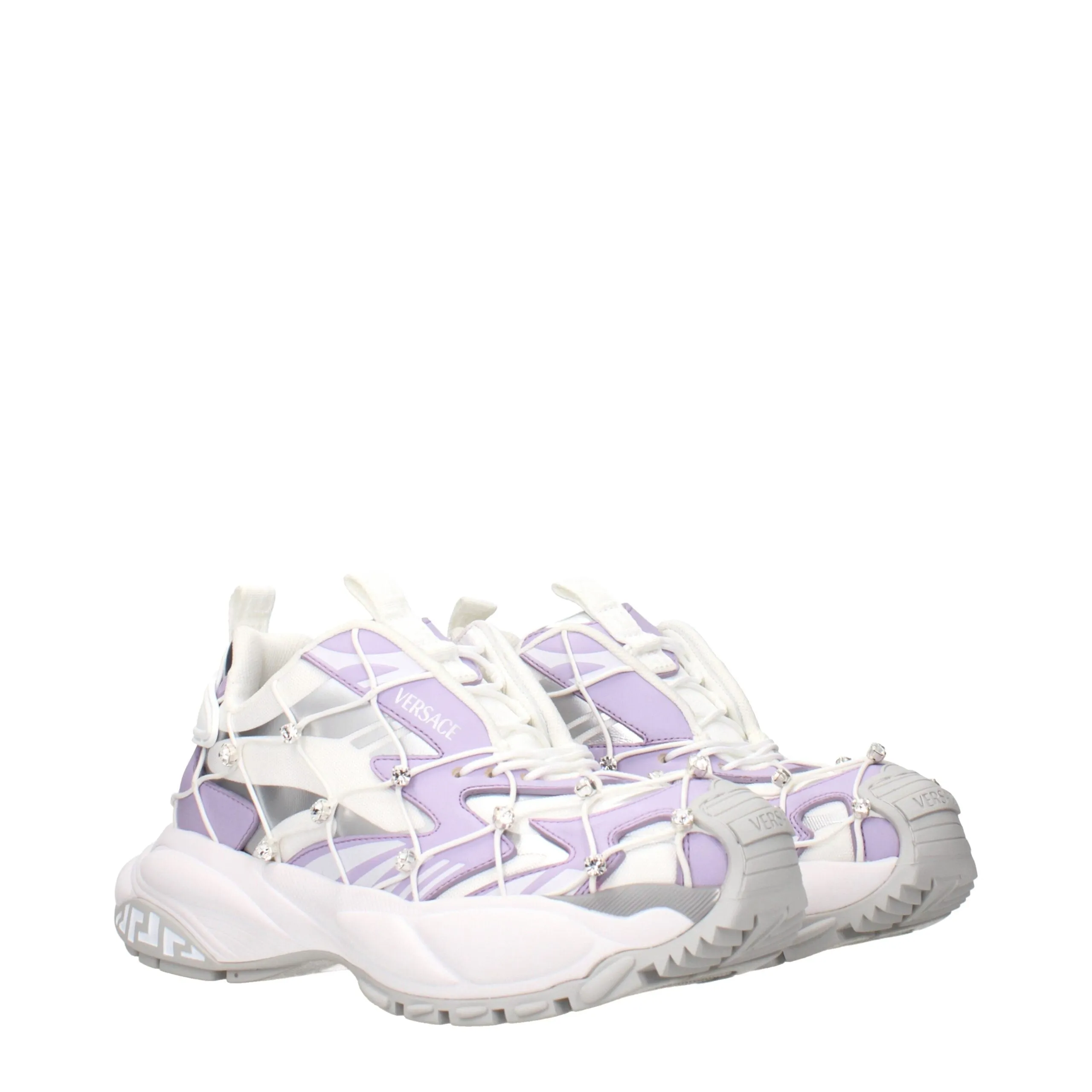 Versace White Fabric Chunky Sneakers sold by Siebentaschen product image thumbnail 2