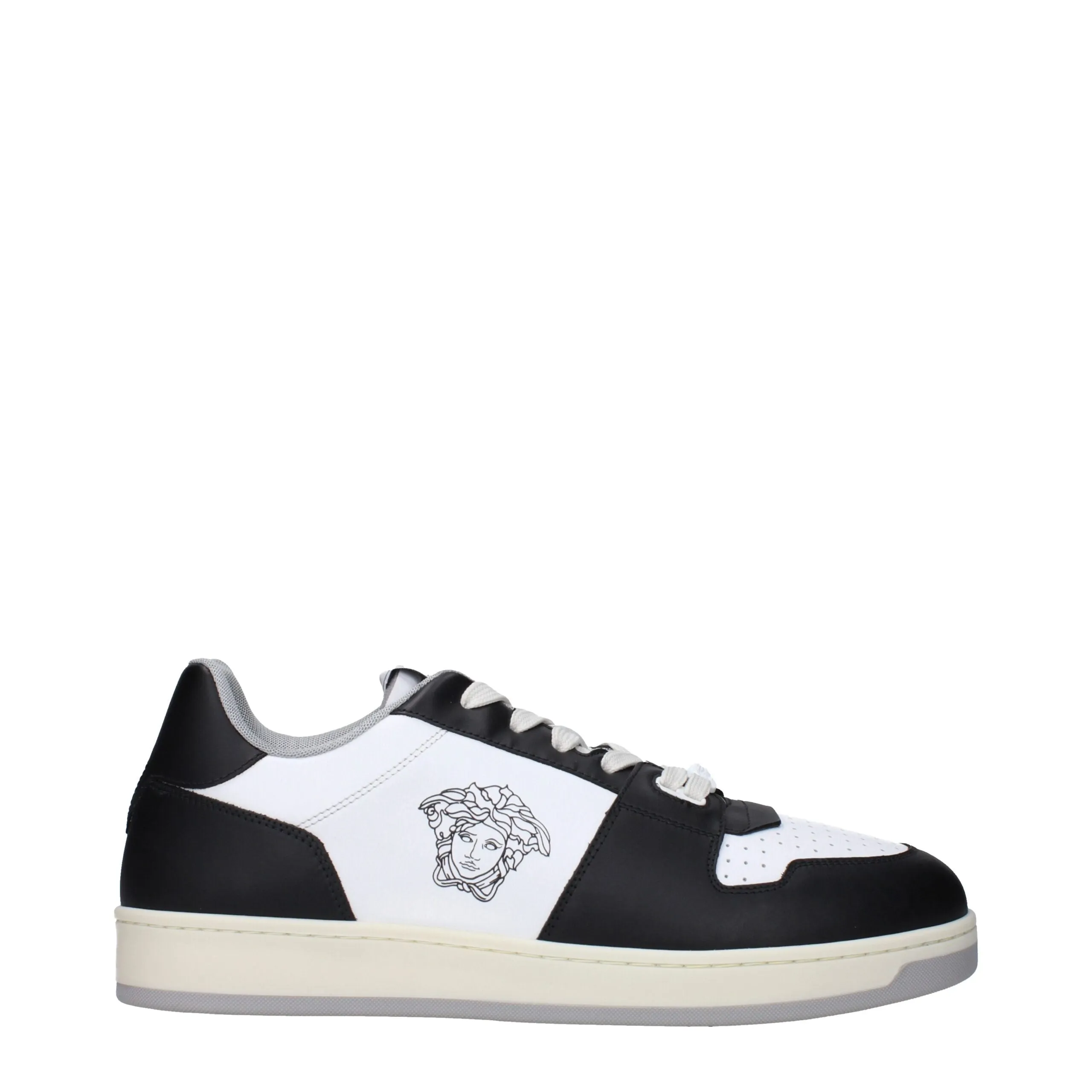 Versace White Leather Low Top Sneakers sold by Siebentaschen