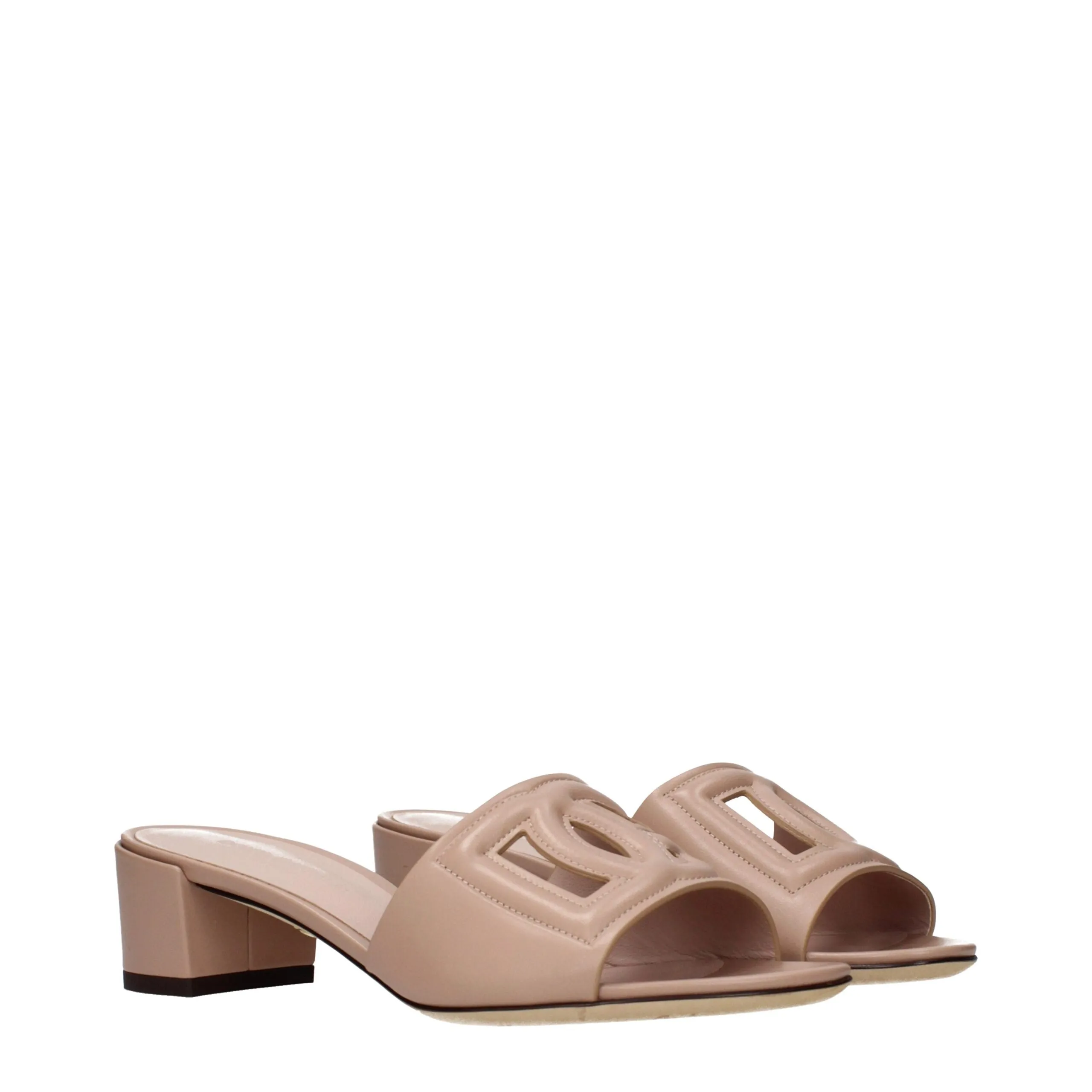 Dolce & Gabbana Pink Leather Flat Sandals sold by Siebentaschen product image thumbnail 2