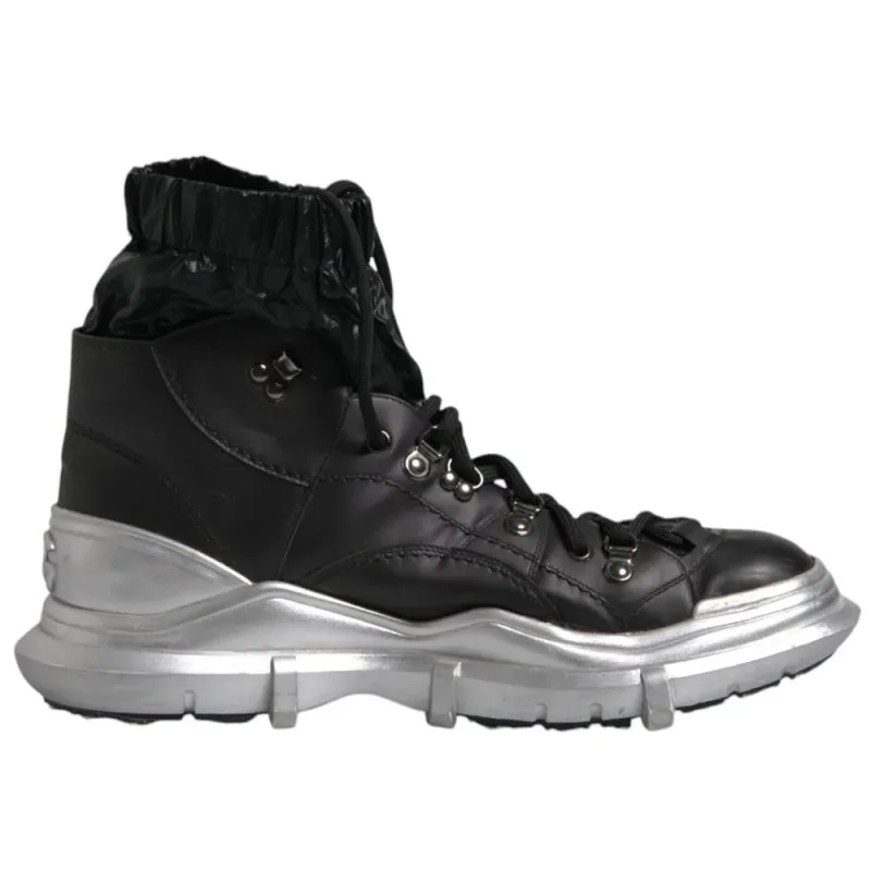 Dolce & Gabbana Black Lambskin Men Ankle Boot sold by Siebentaschen