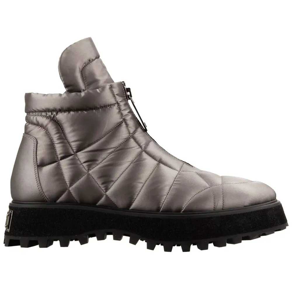 Dolce & Gabbana Gray Nylon Men Boot sold by Siebentaschen