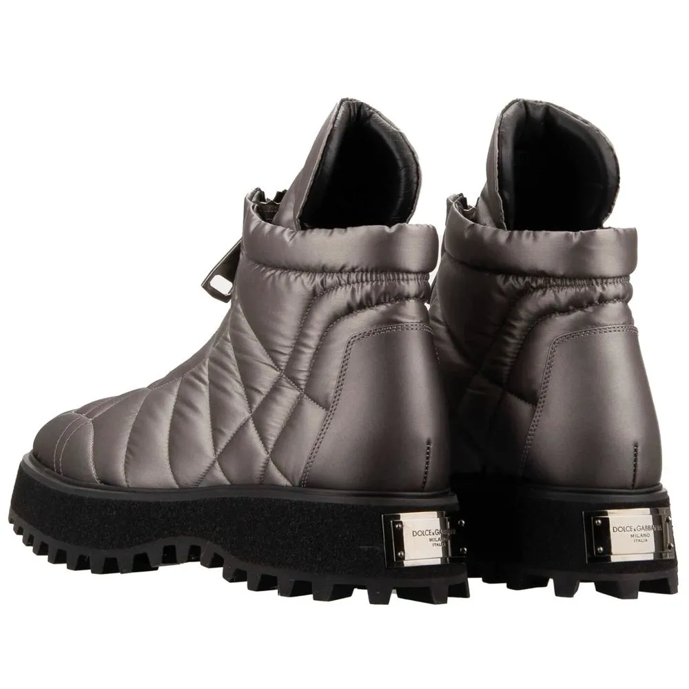 Dolce & Gabbana Gray Nylon Men Boot sold by Siebentaschen product image thumbnail 3