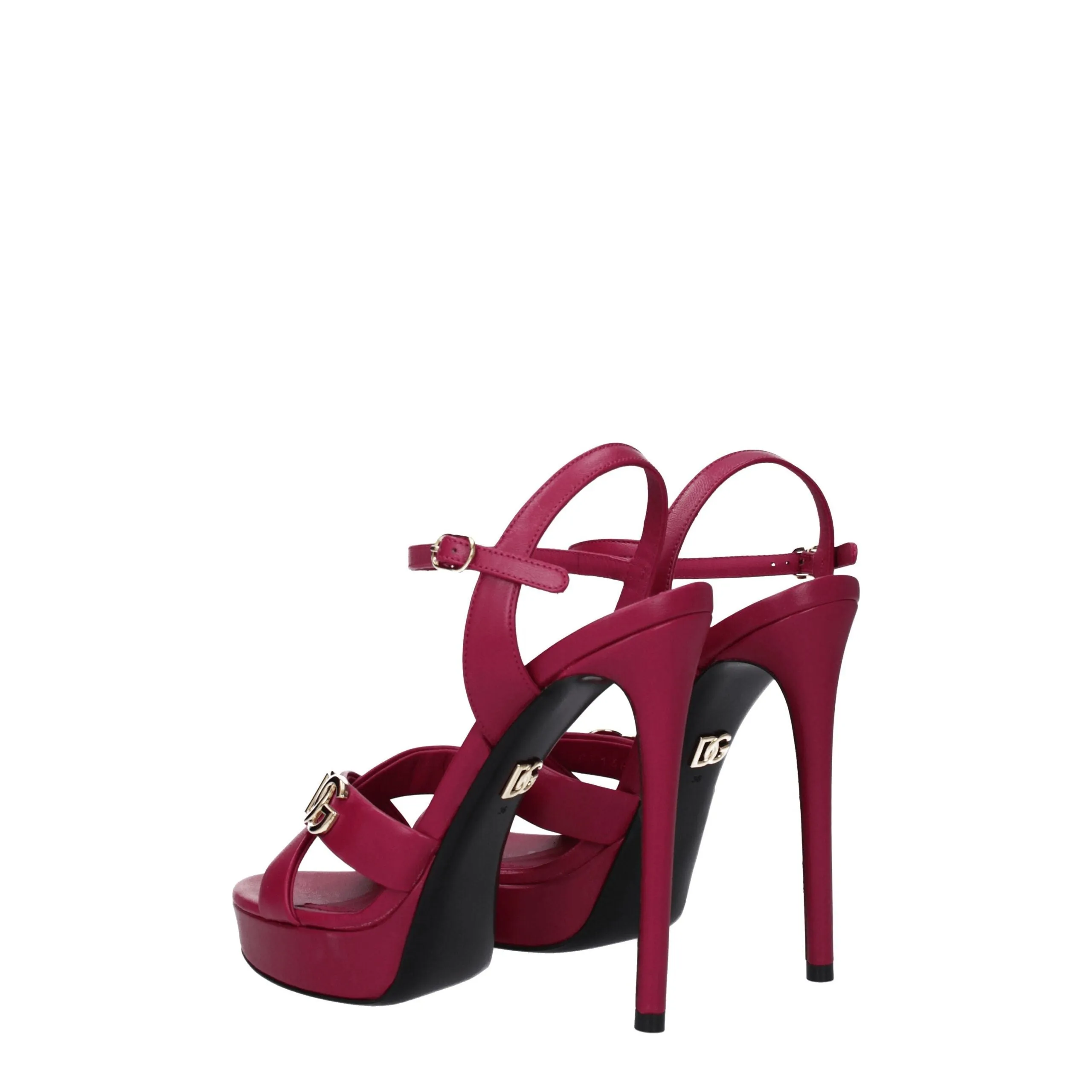 Dolce & Gabbana Pink Leather Platform Sandals sold by Siebentaschen product image thumbnail 4