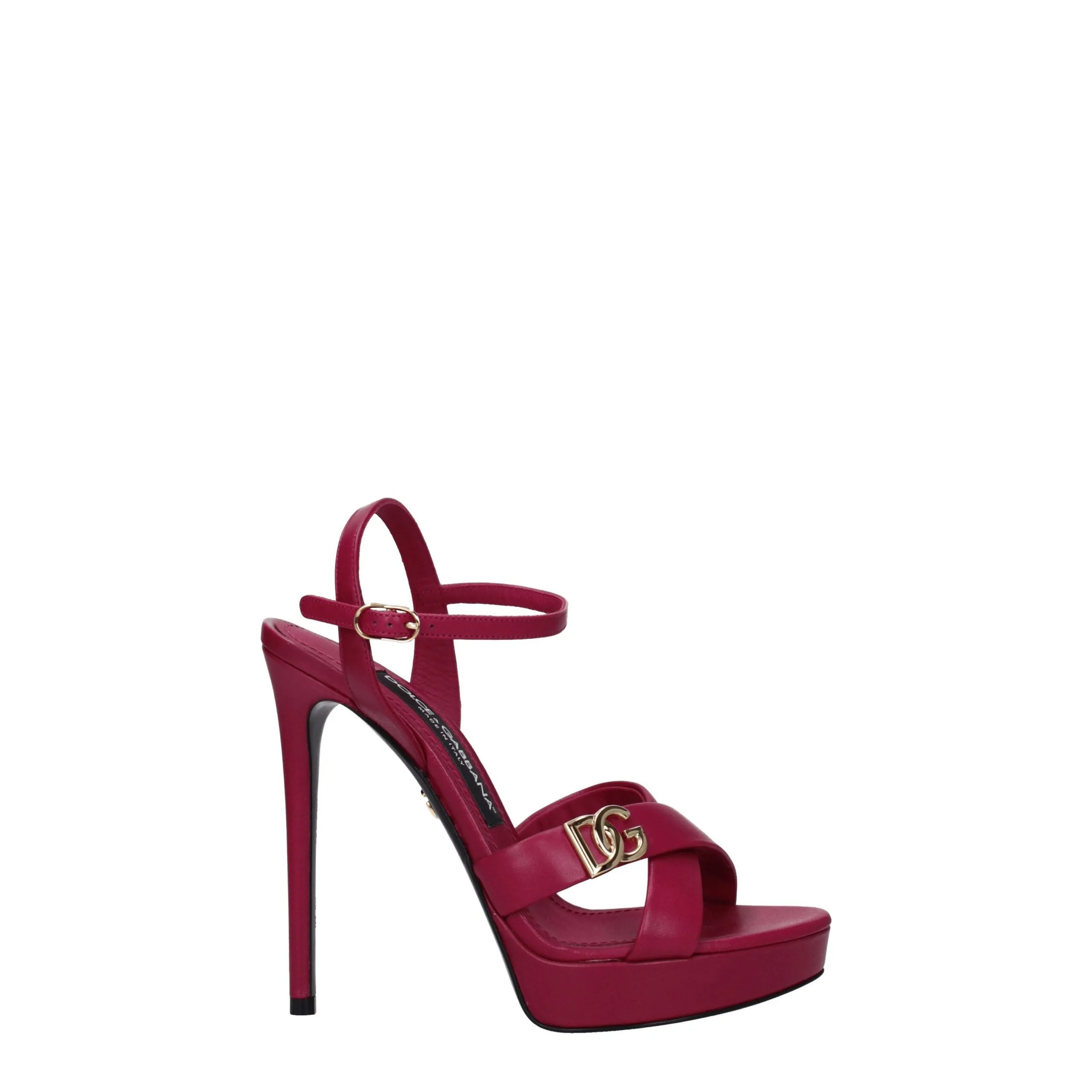 Dolce & Gabbana Pink Leather Platform Sandals sold by Siebentaschen