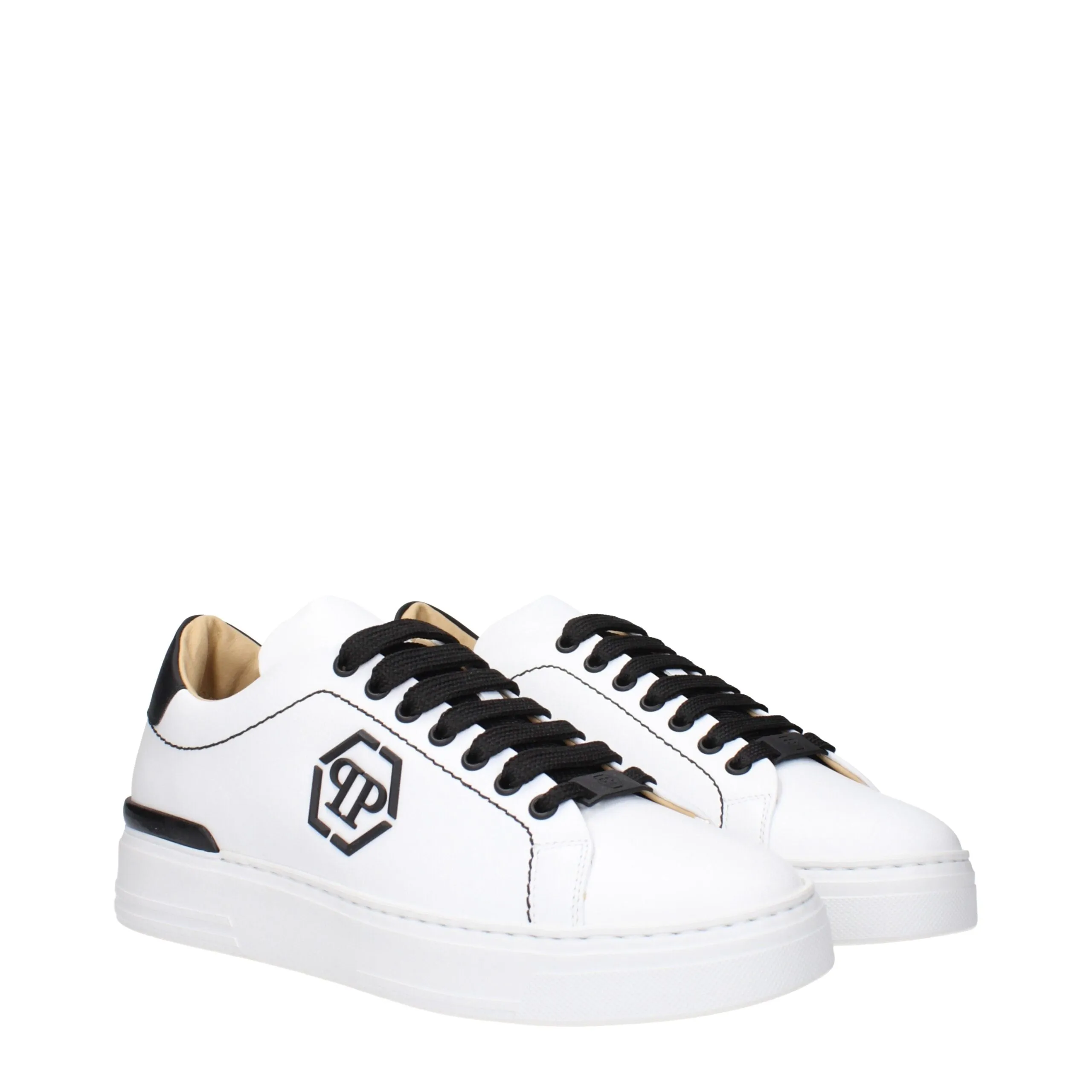 Philipp Plein White Leather Low Top Sneakers sold by Siebentaschen product image thumbnail 2