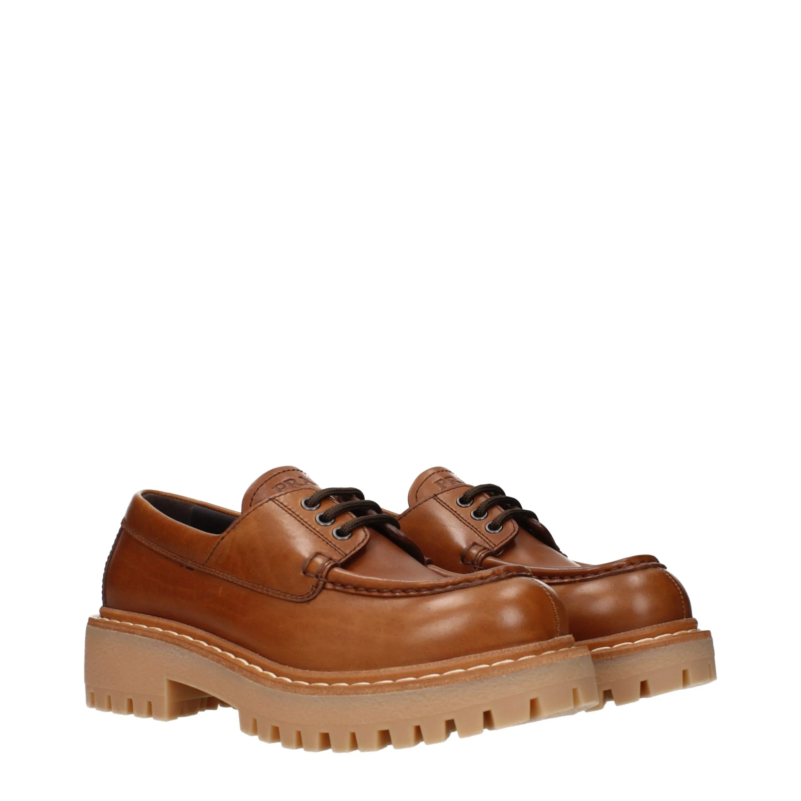 Prada Brown Leather Oxfords And Derbies sold by Siebentaschen product image thumbnail 2