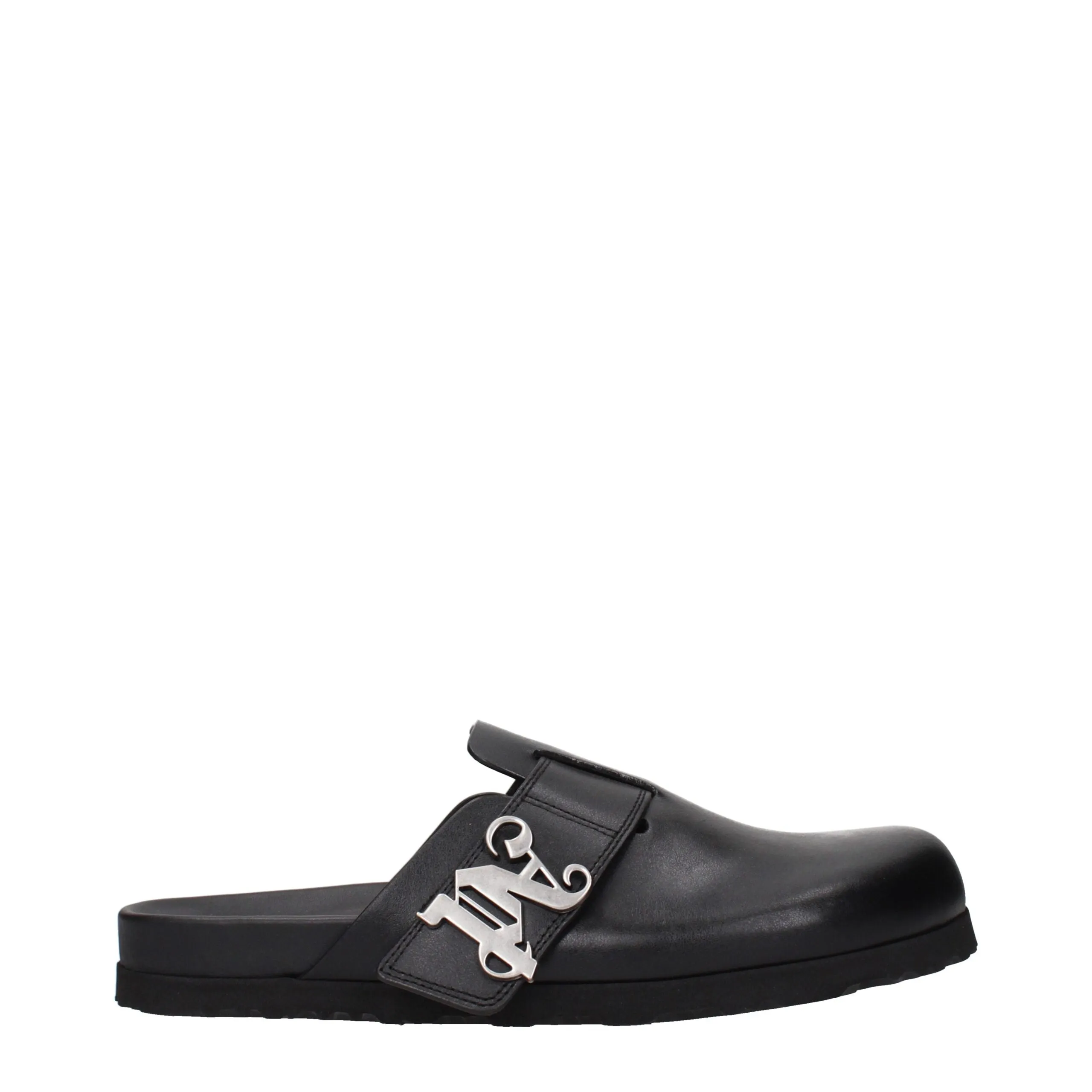Palm Angels Black Leather Slippers sold by Siebentaschen