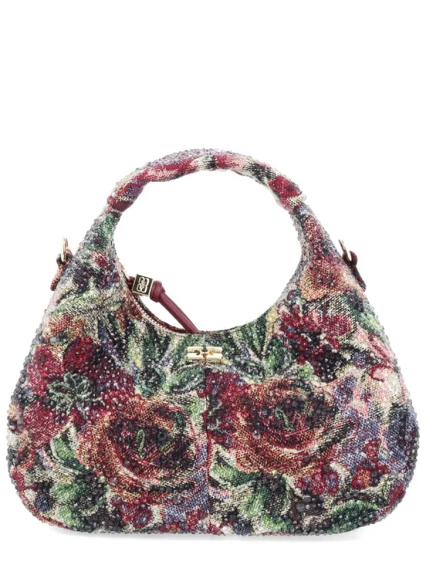 GANNI MINI "TAPESTRY RHINESTONE" HOBO BAG made by Ganni