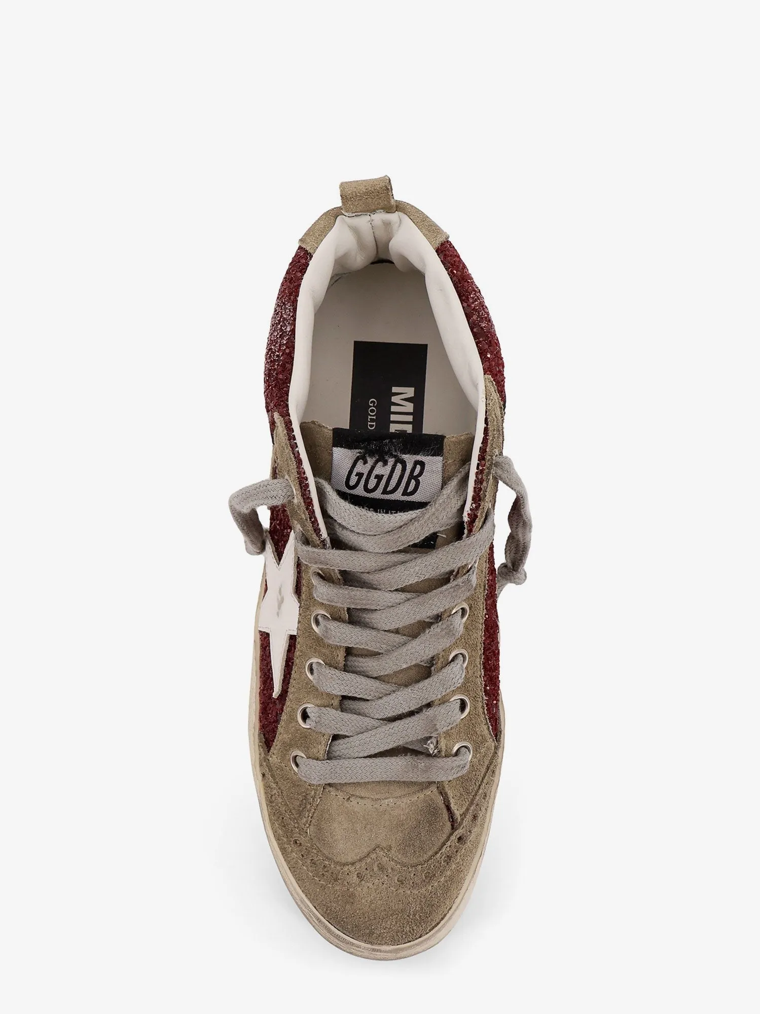 Golden Goose Deluxe Brand Mid Star Classic high-top suede sneakers with glitter inserts sold by Siebentaschen product image thumbnail 5