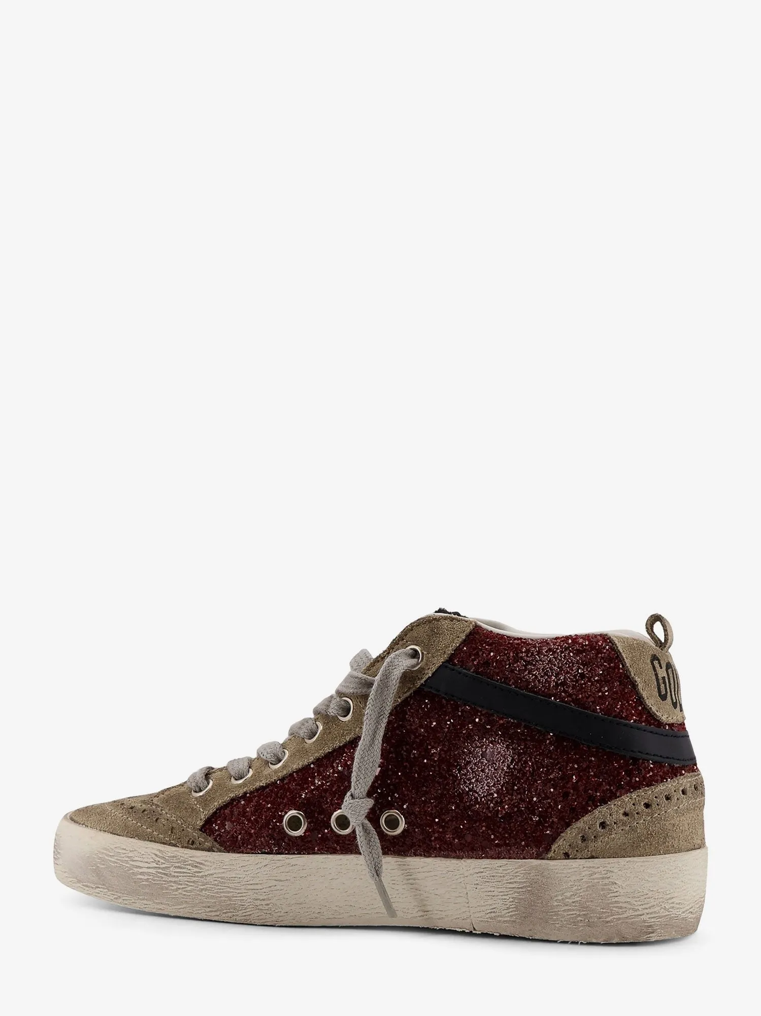Golden Goose Deluxe Brand Mid Star Classic high-top suede sneakers with glitter inserts sold by Siebentaschen product image thumbnail 3