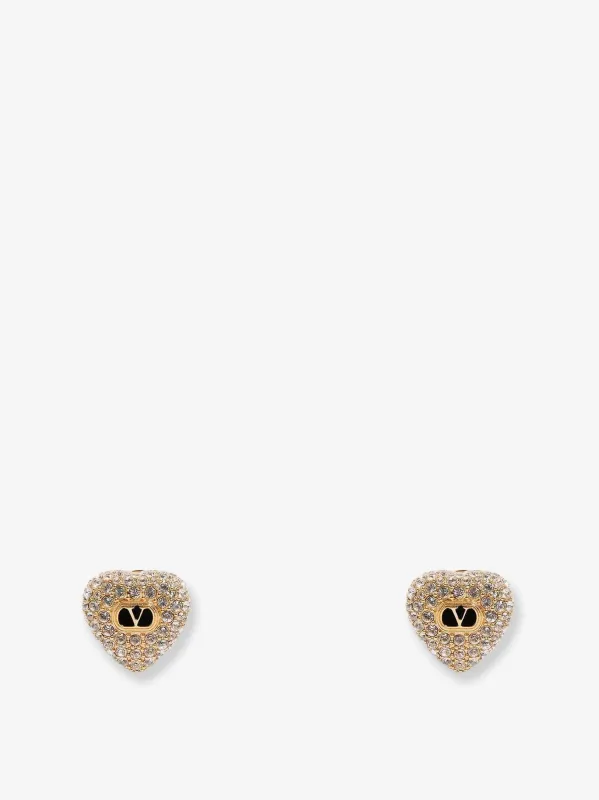 Valentino Garavani Coeur Royal metal and Swarovski® crystals earrings sold by Siebentaschen
