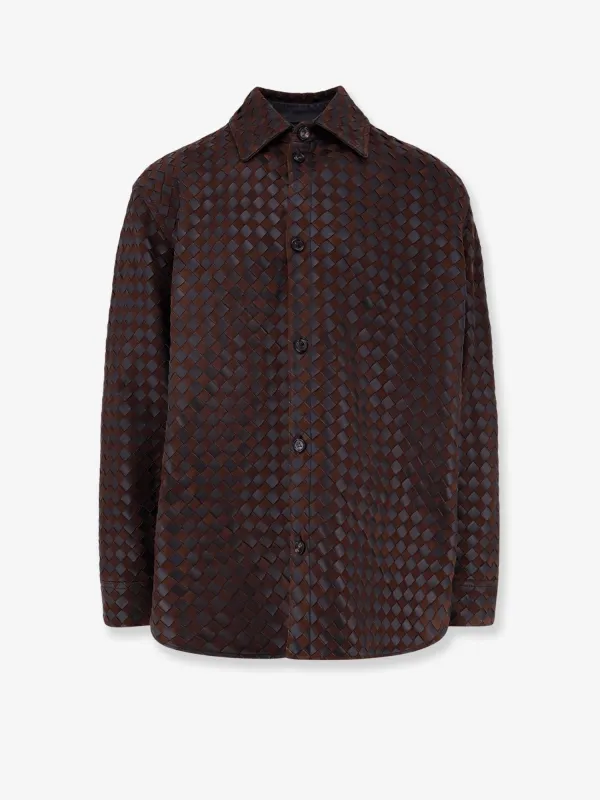 Bottega Veneta Leather and suede shirt/jacket with Intrecciato motif made by Bottega Veneta