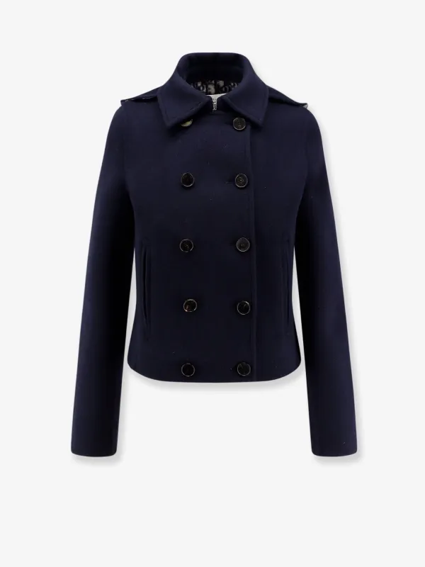 Dior Virgin wool hooded peacoat sold by Siebentaschen