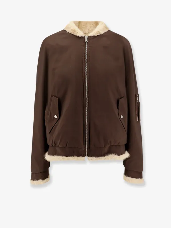 MM6 MAISON MARGIELA Reversible nylon and faux shearling bomber jacket sold by Siebentaschen