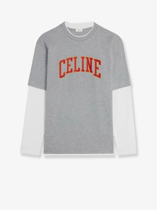 Celine Cotton t-shirt with Logo print sold by Siebentaschen