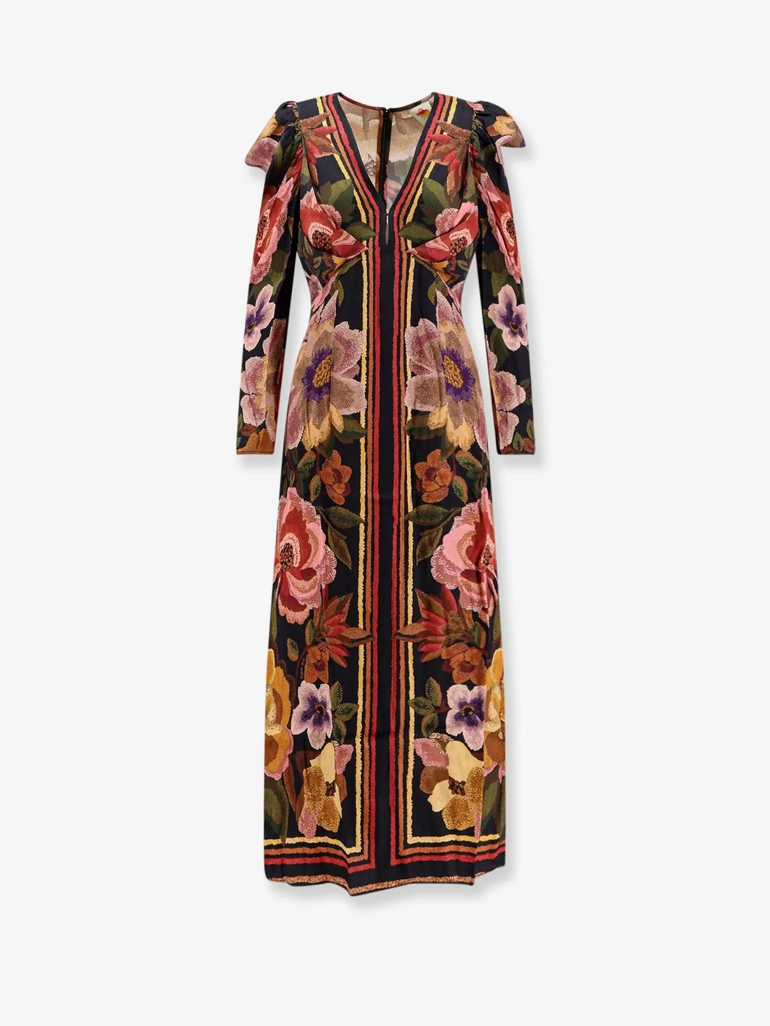 FARM RIO Viscose long dress with Chenille Flowers print sold by Siebentaschen