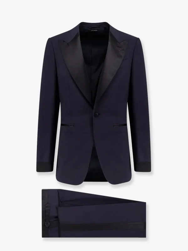 TOM FORD Wool tuxedo with contrasting profiles sold by Siebentaschen