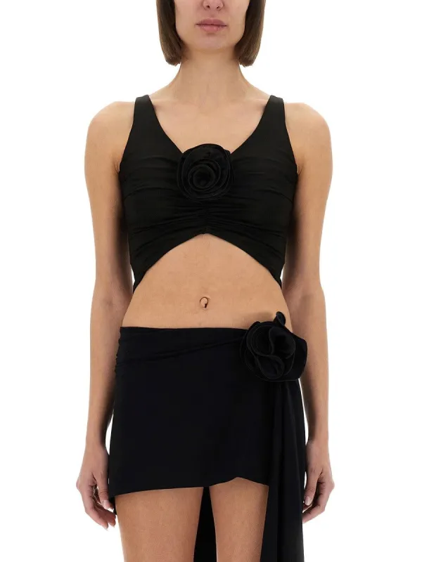 MAGDA BUTRYM TOP WITH FLOWER sold by Siebentaschen