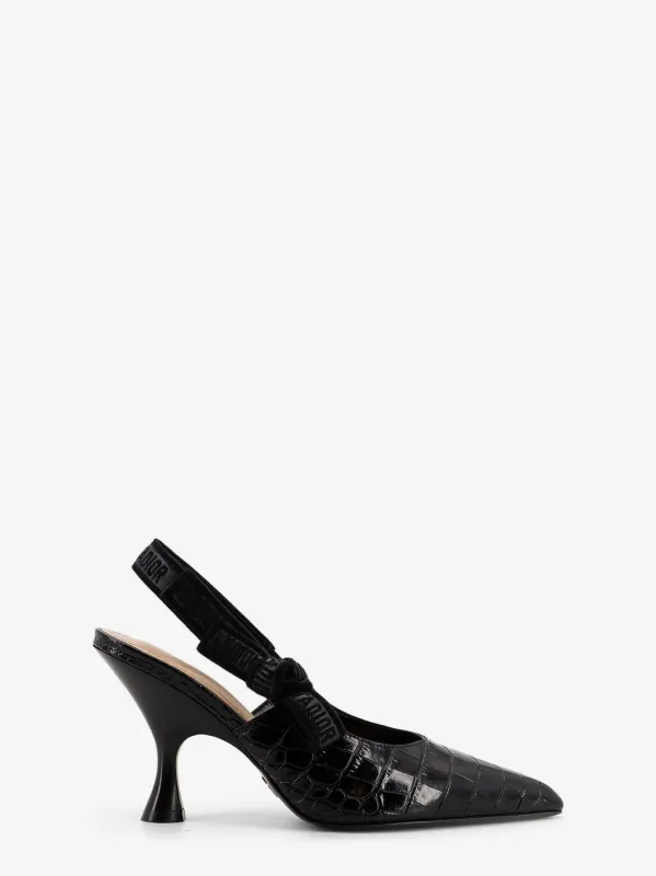 Dior J'Adior leather slingback pumps with croco effect sold by Siebentaschen