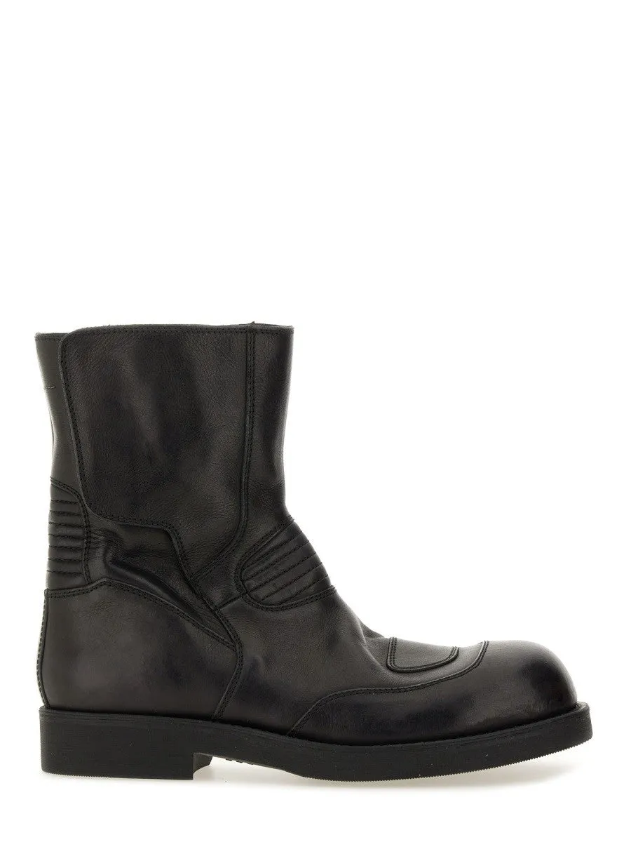 MM6 MAISON MARGIELA LEATHER BIKER BOOT sold by Siebentaschen