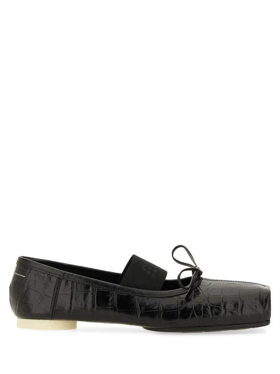 MM6 MAISON MARGIELA CROCODILE-EFFECT LEATHER BALLERINA sold by Siebentaschen