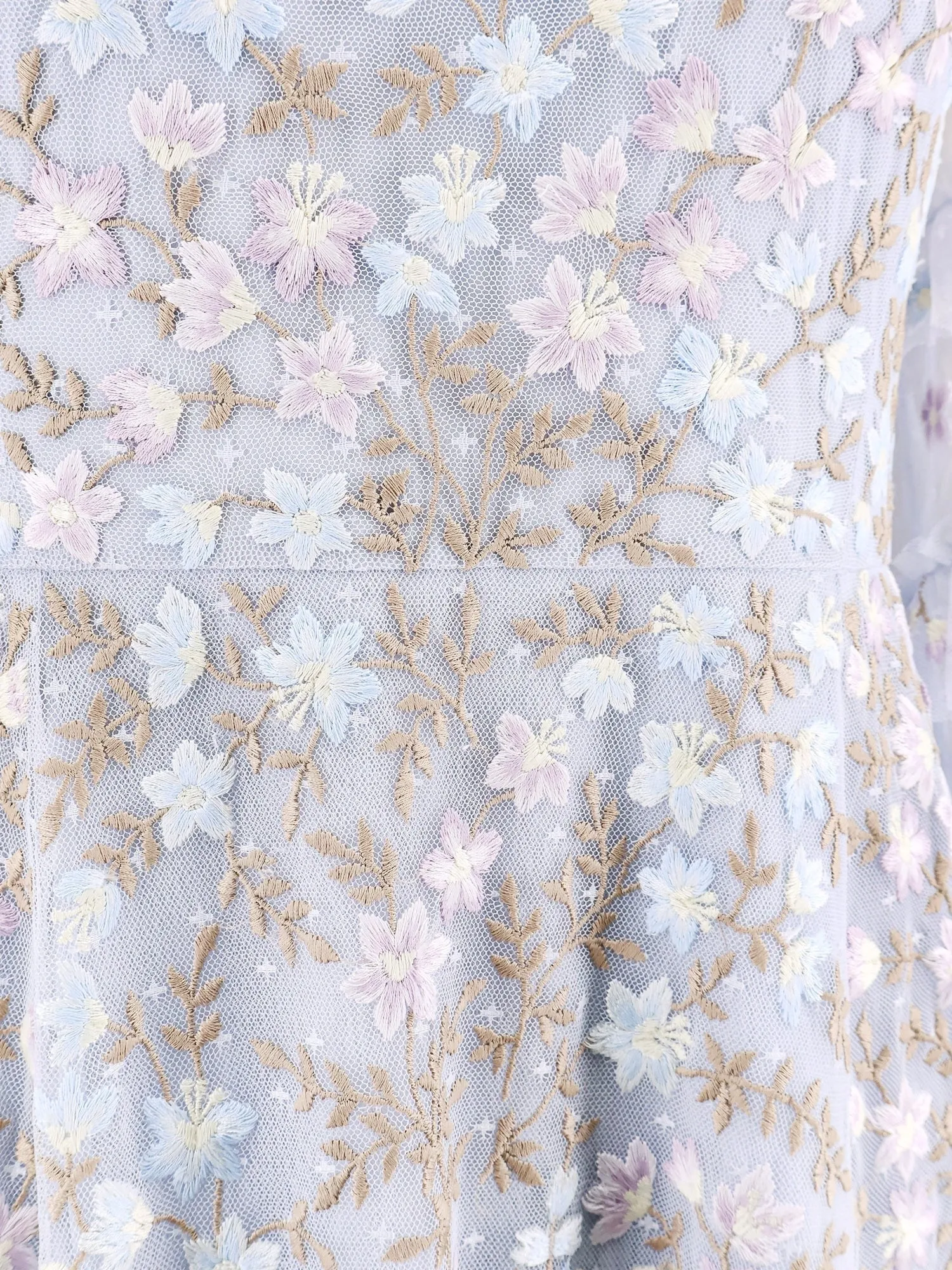 NEEDLE & THREAD Embroidered tulle long dress sold by Siebentaschen product image thumbnail 4