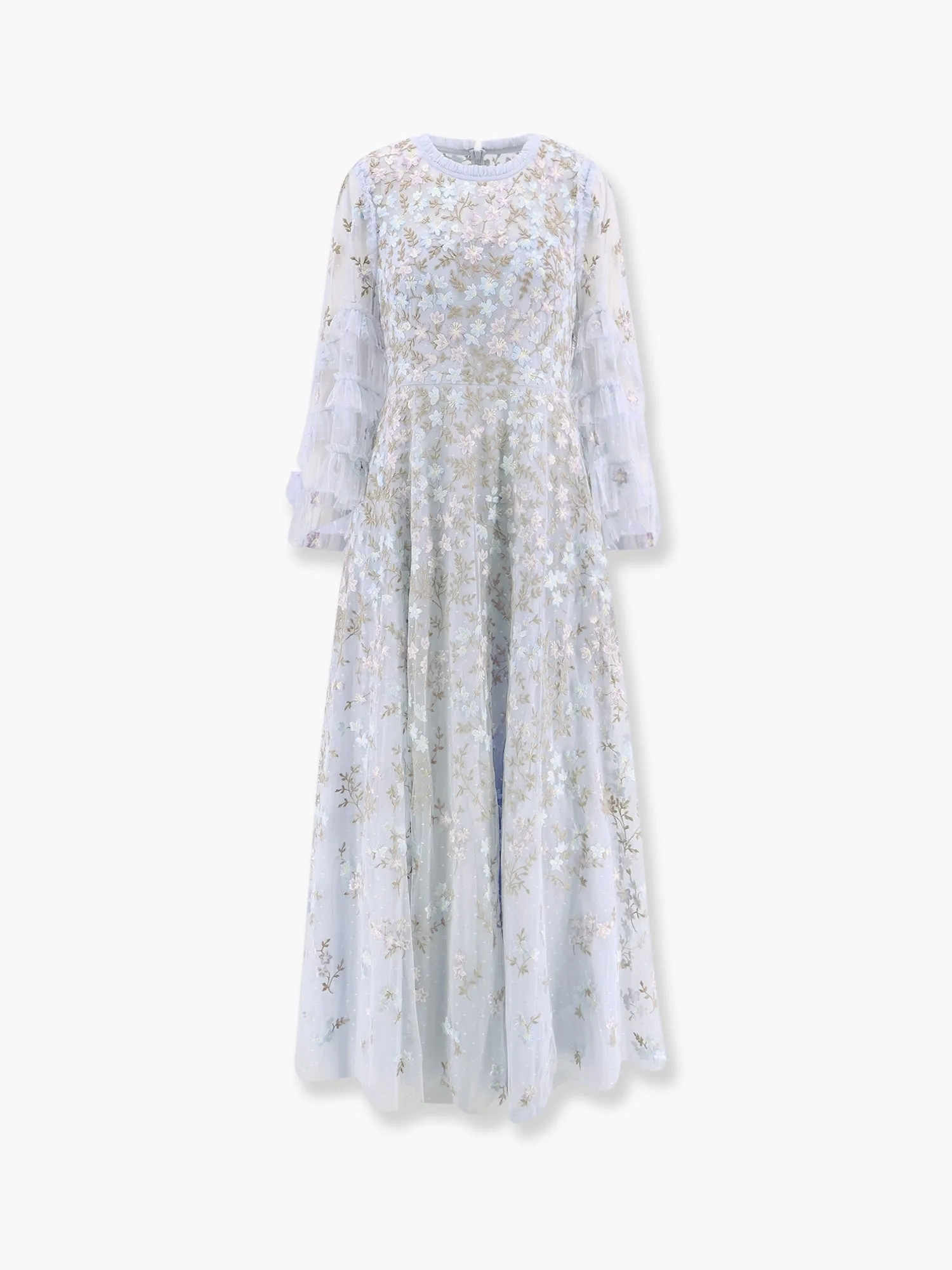 NEEDLE & THREAD Embroidered tulle long dress sold by Siebentaschen