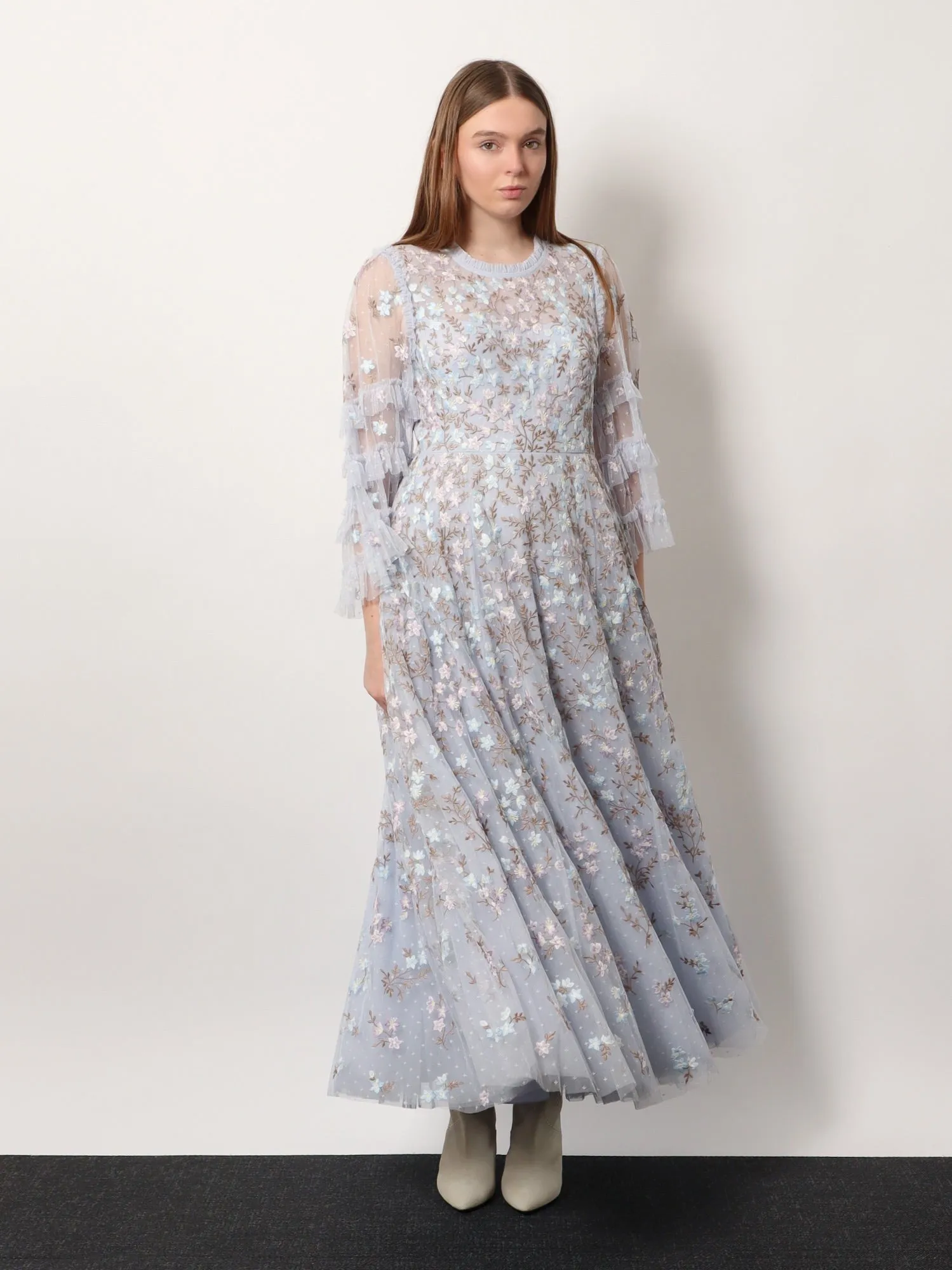 NEEDLE & THREAD Embroidered tulle long dress sold by Siebentaschen product image thumbnail 2